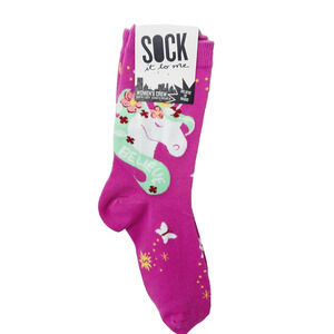 Sock It To Me Crew Women Boy Unicorn Believe Butterfly Pink Flowers NWT NEW